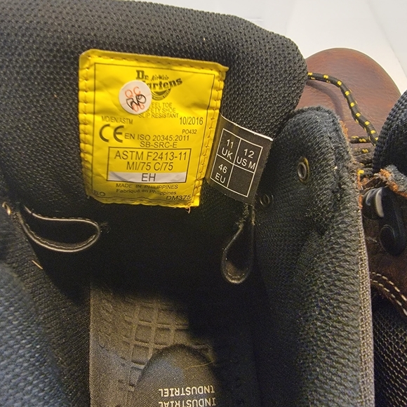Dr Martens Grapple Steel Toe Cap Brown/Black Leather SIZE 12 US M - Picture 6 of 16
